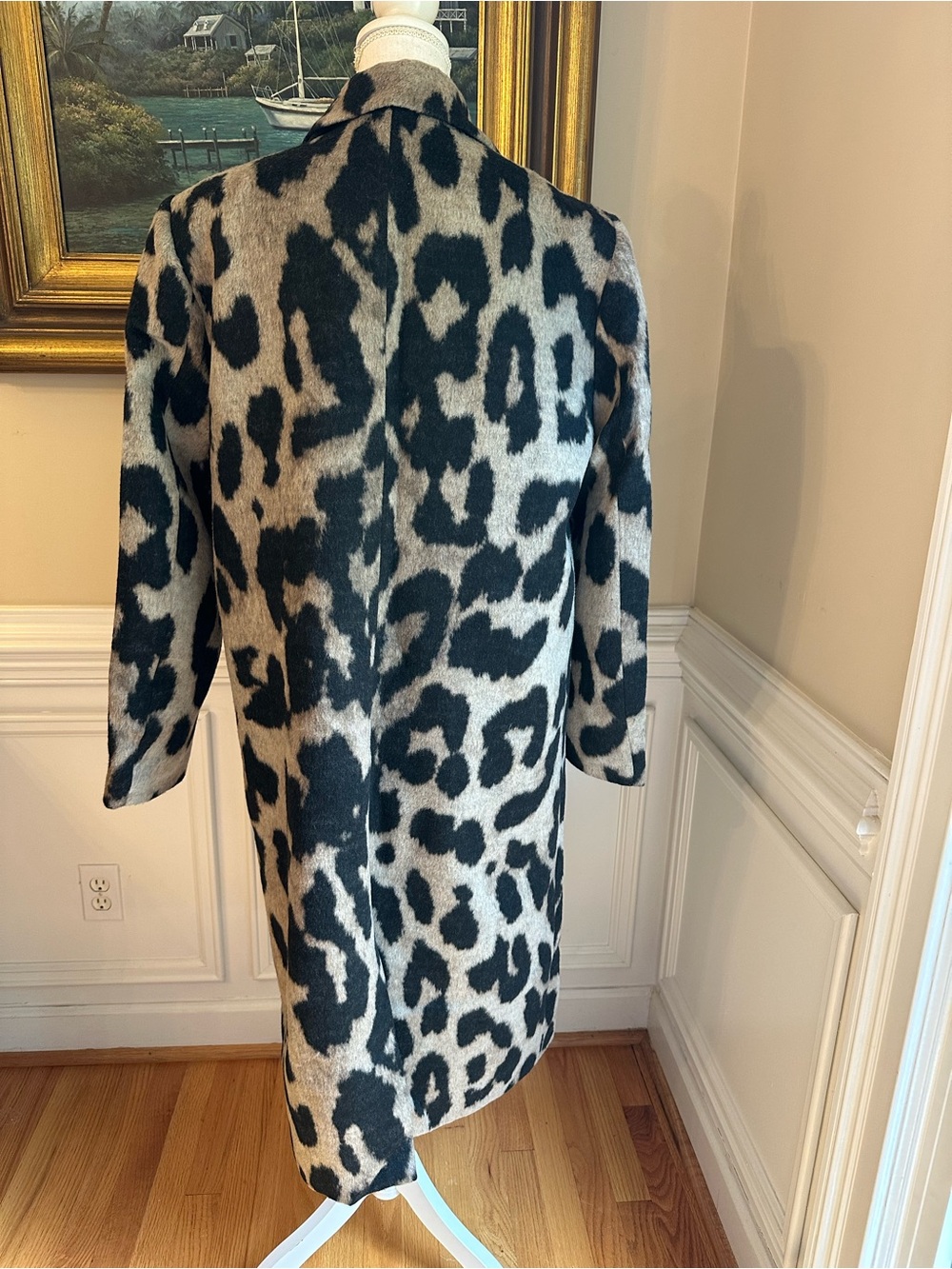 COMMENSE Wool blend Leopard Print Coat NWT - Picture 6 of 11